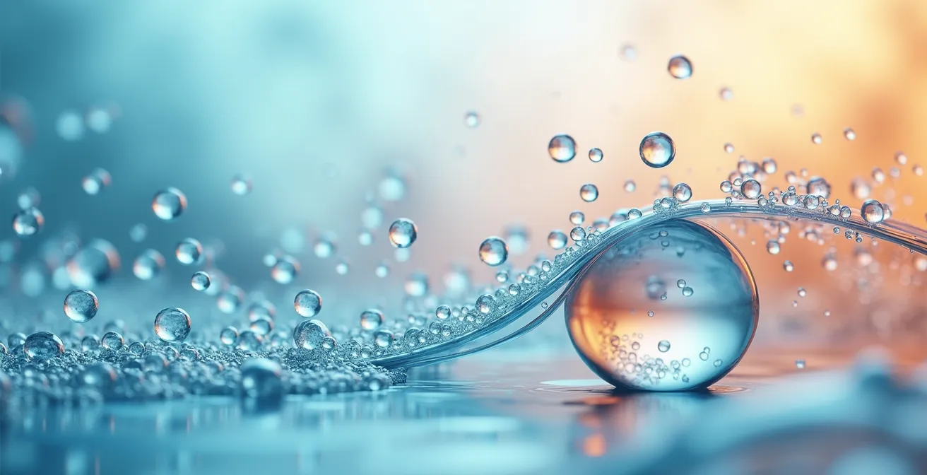 Visualisation artistique de la cascade biochimique dans la cornée en hypoxie