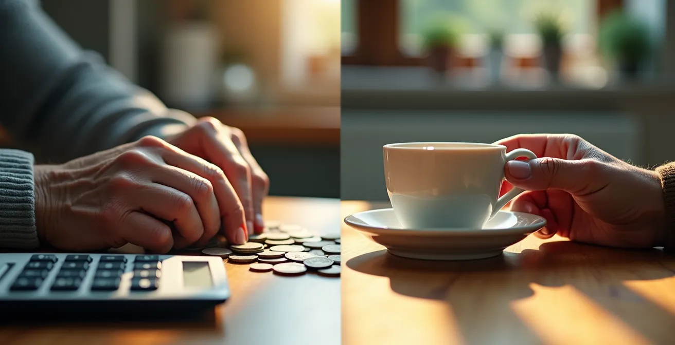 Illustration conceptuelle comparant les économies entre service à domicile et déplacement en boutique