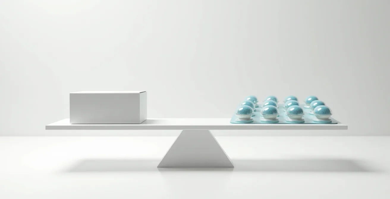 Représentation visuelle du point de bascule économique entre lentilles journalières et mensuelles