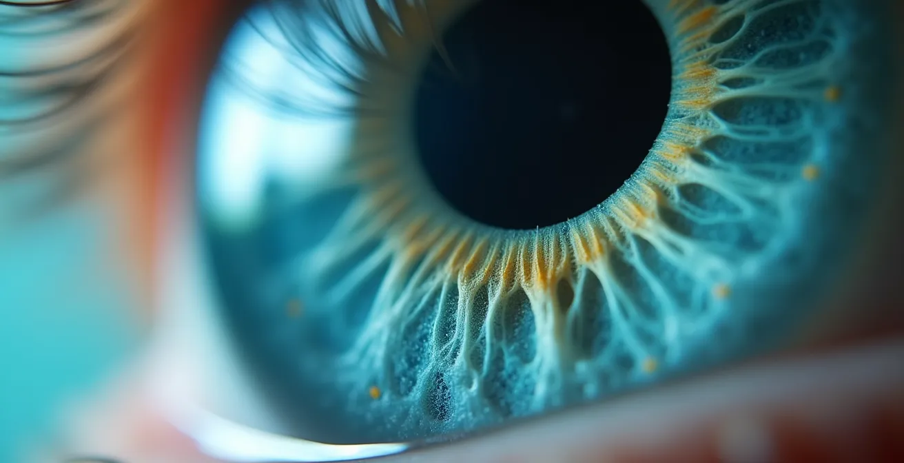 Illustration macro de la cornée montrant la régénération de l'oxygénation après l'arrêt des lentilles
