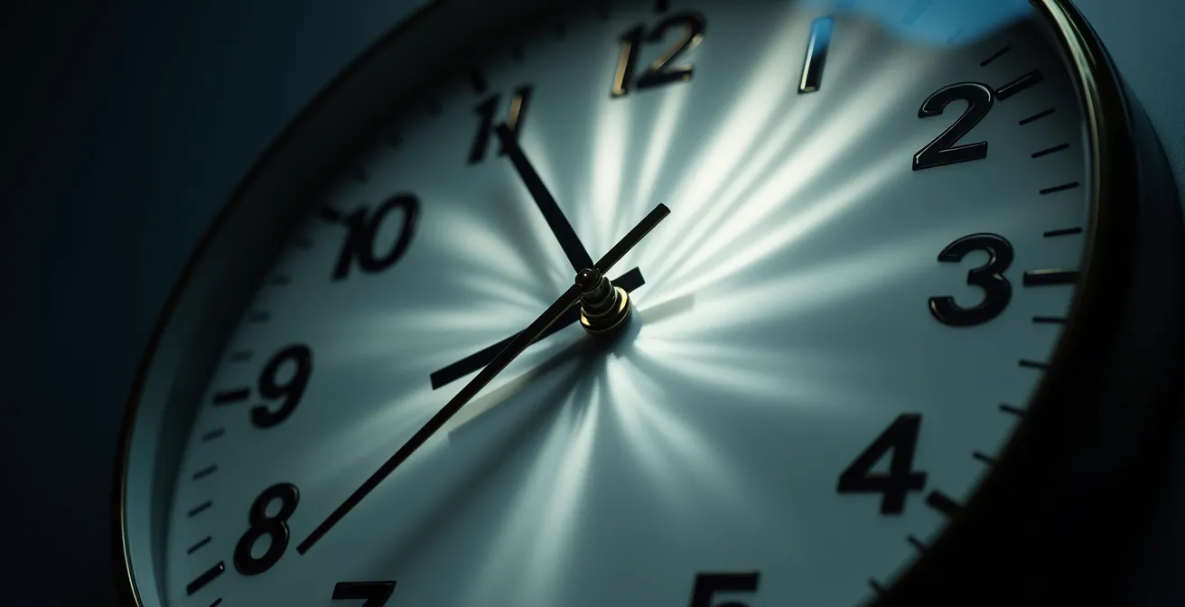 Représentation visuelle de l'axe d'astigmatisme avec une horloge et des lignes de focalisation