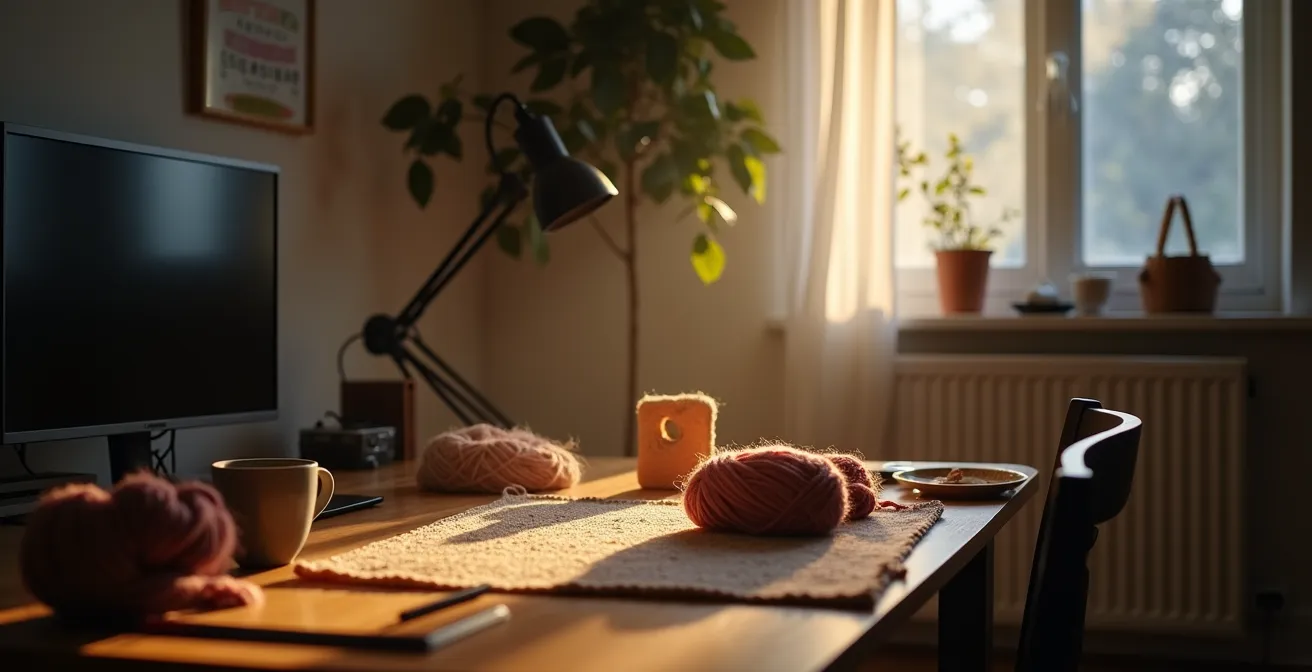 Éclairage latéral révélant les reliefs pour les activités manuelles