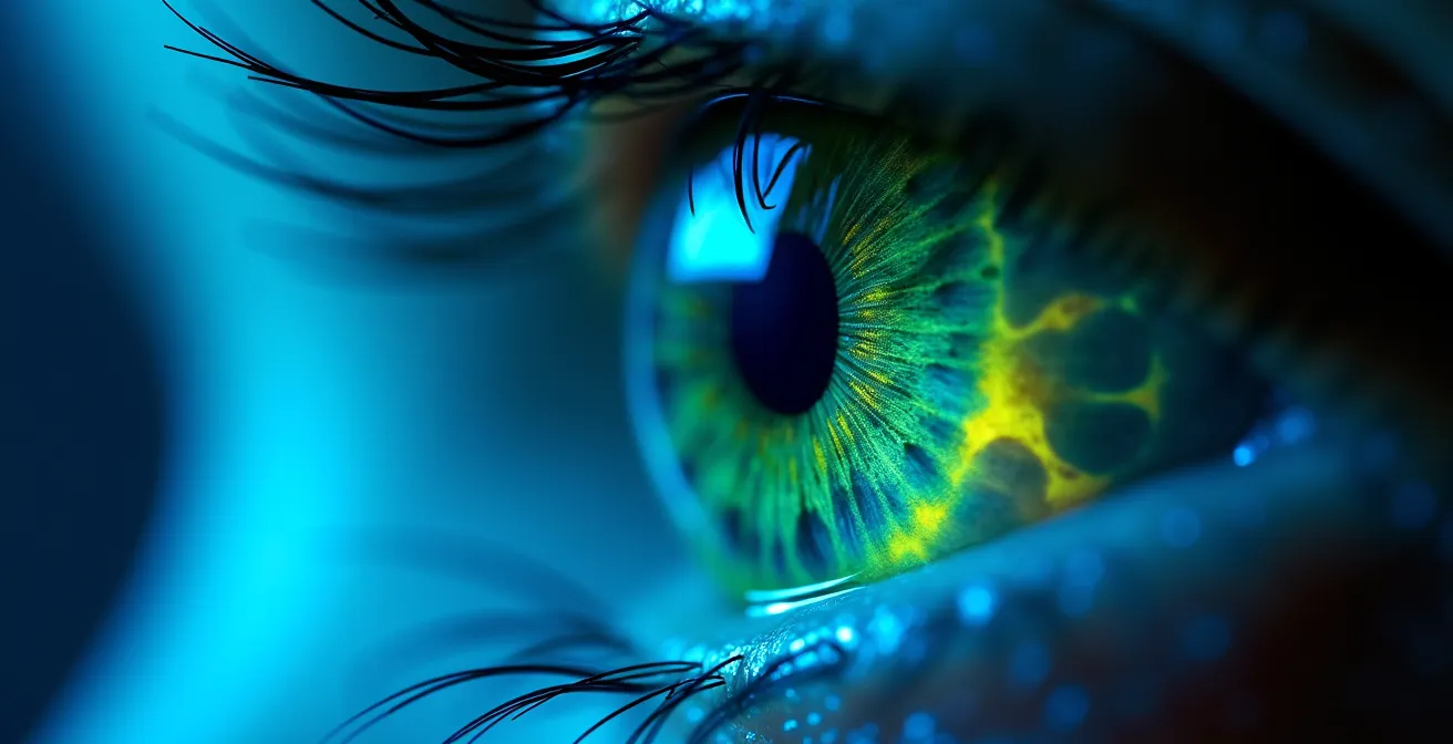 Évaluation à la lampe à fente avec fluorescéine lors de l'adaptation d'une lentille rigide