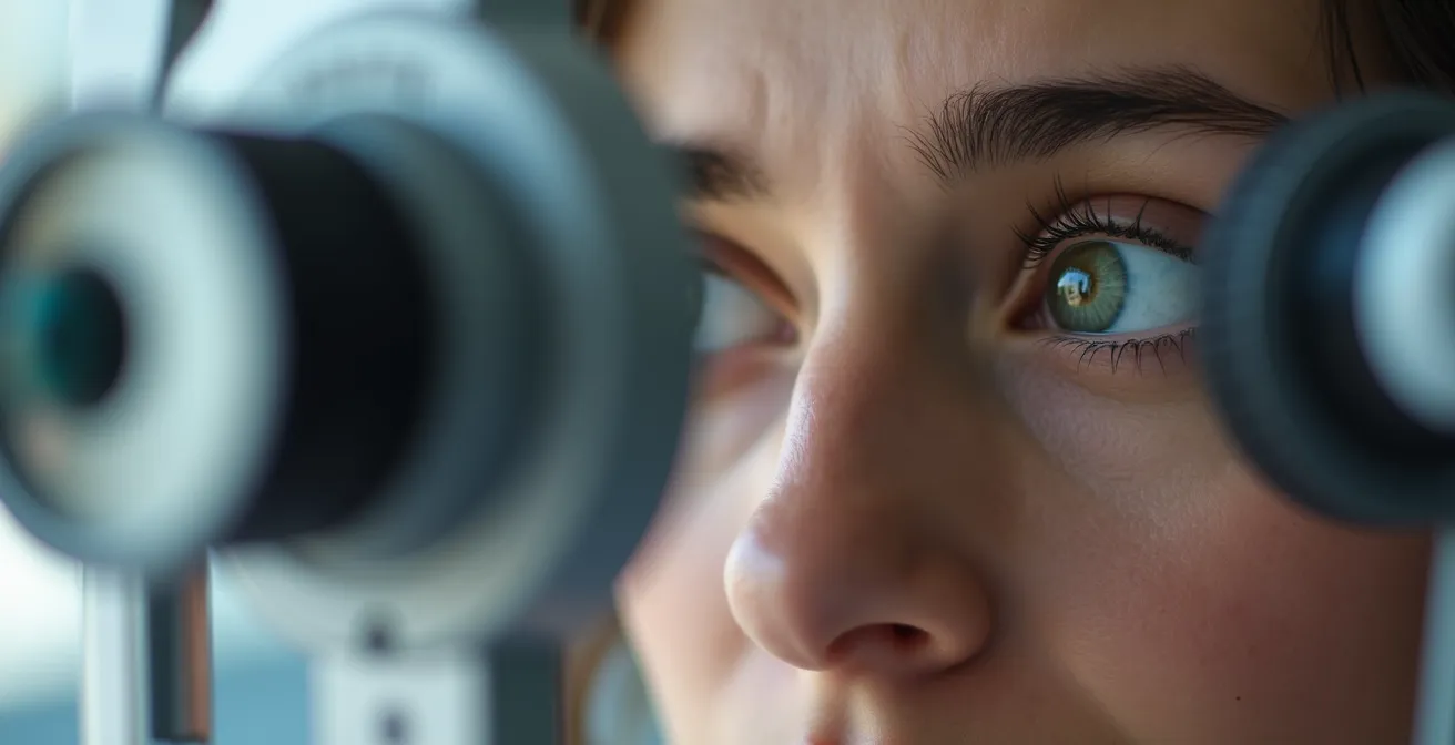 Mesure professionnelle de l'écart pupillaire avec instrument d'optométrie