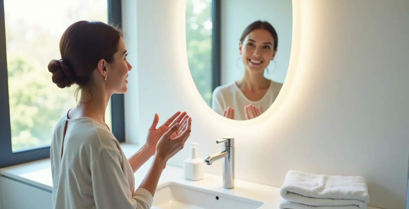 Démonstration de la technique d'inspection oculaire sécurisée avec éclairage latéral