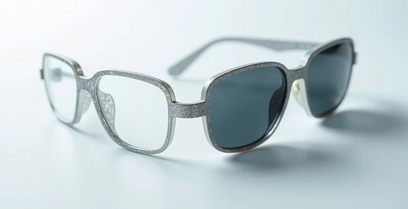 Comparaison visuelle de verres XTRActive à différents niveaux de teinte selon l'environnement lumineux